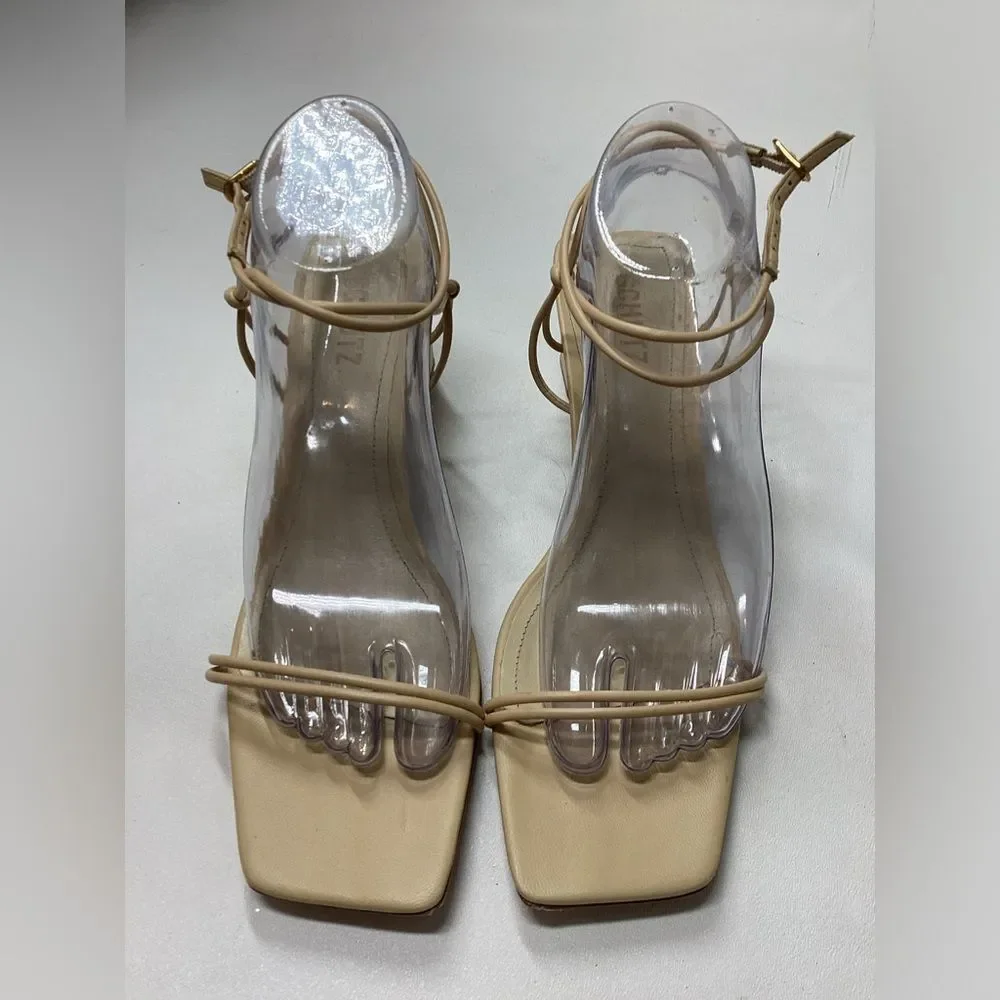 Schutz‎ Pompeii Beige Mid Ankle Strappy Sandals Size 9